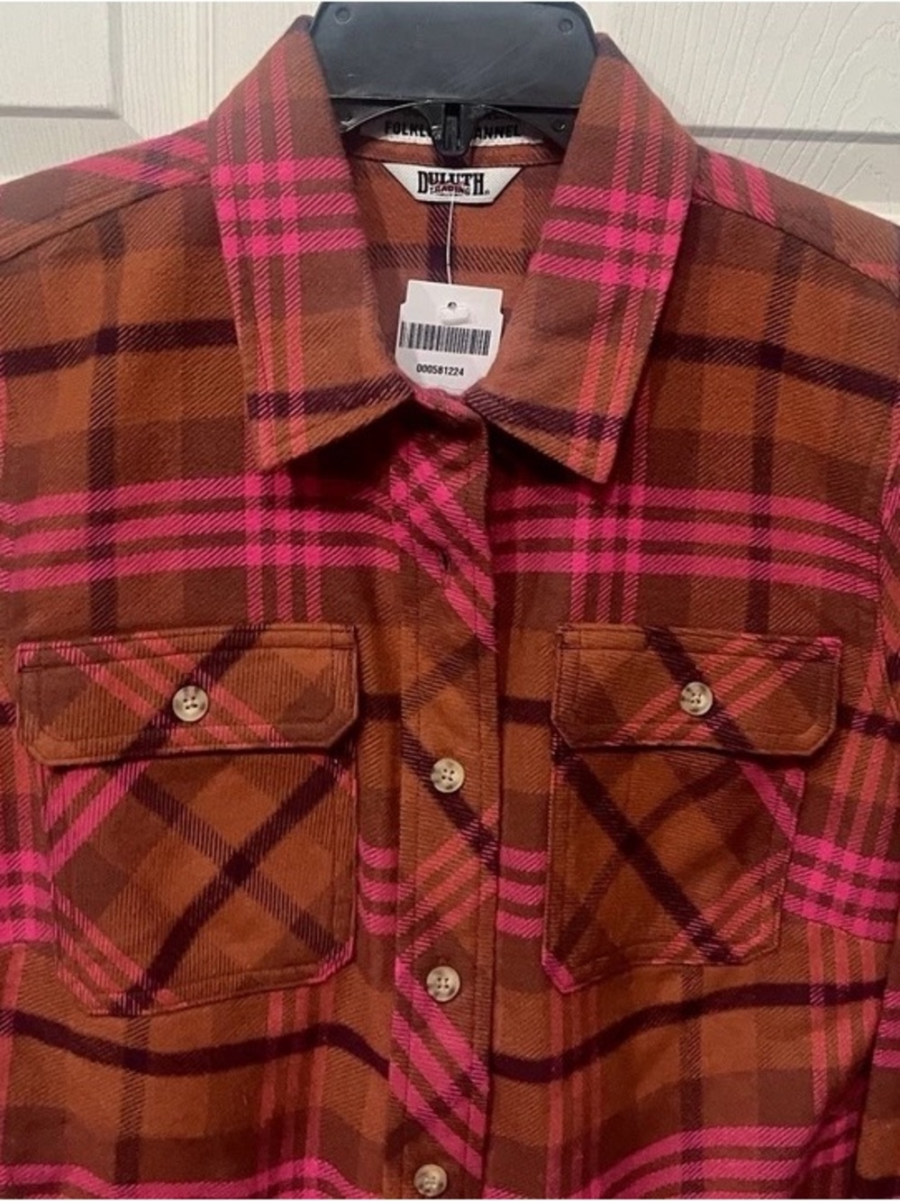 Duluth Trading Co Brown & Pink Plaid Button-Up Shirt - Picture 2 of 5